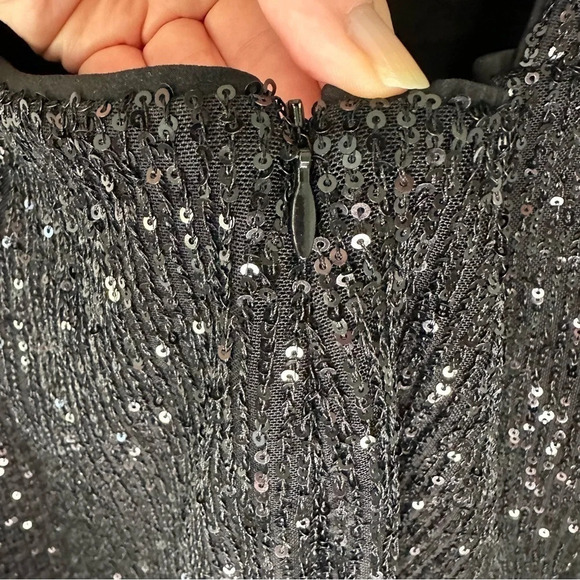 CAMILA COELHO Cassie Mini Glitter Black Dress SZ M - Picture 8 of 11